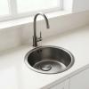 Pure.Sink Rondo Gun metal Round Sink, Flush-Mount, Under-Mount, and Top-Mount, 37 cm PRN38-61